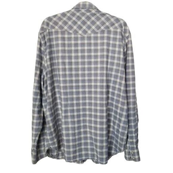 Lucky Brand Mens Checker Western Shirt Size XXL Pearl Snap Cowboy Country Rodeo - Picture 7 of 7